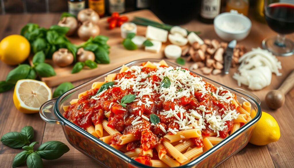 Vegetarian Baked Ziti Ingredients
