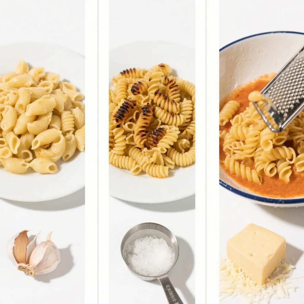 A helpful instructional image showing five common mistakes with split-screen comparisons